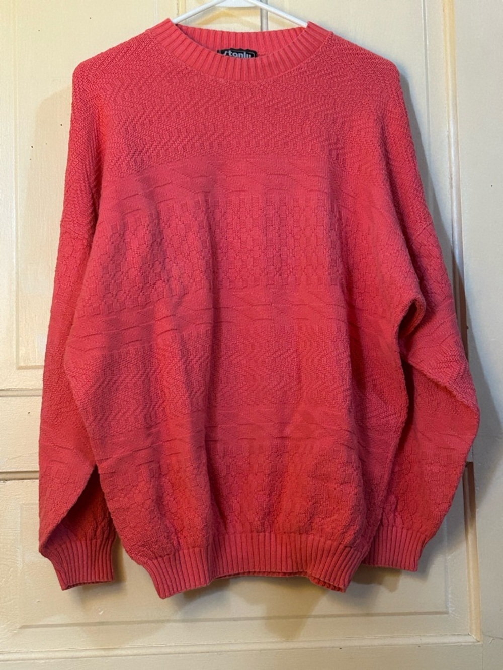 Vintage Stanly 3D Textured Geometric Knit Sweater size large
